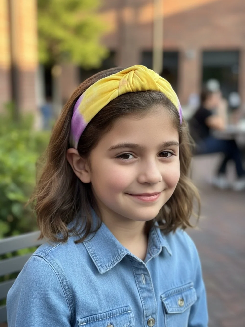 Tie Dye Knotted Top Knot Headband Yellow Purple Summer Pastel